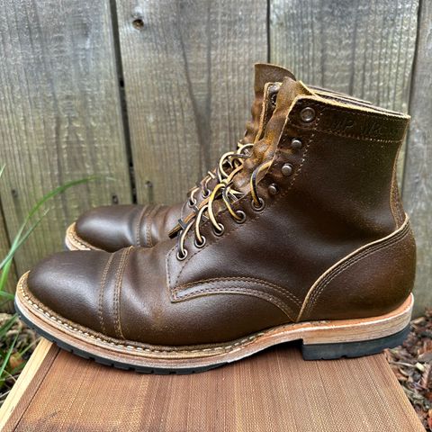 View photo of White's MP-Sherman Toe Cap in Horween Cinnamon Waxed Flesh