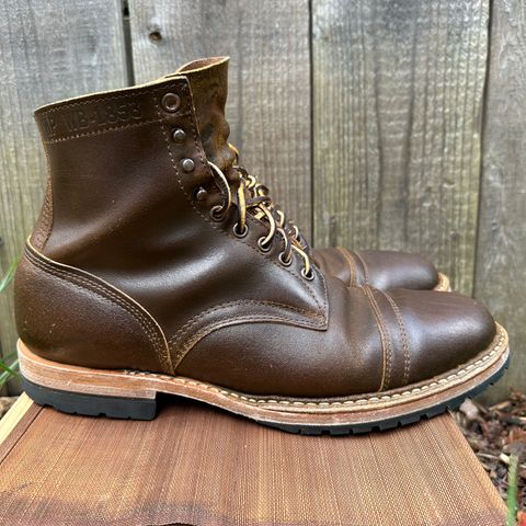 View photo of White's MP-Sherman Toe Cap in Horween Cinnamon Waxed Flesh