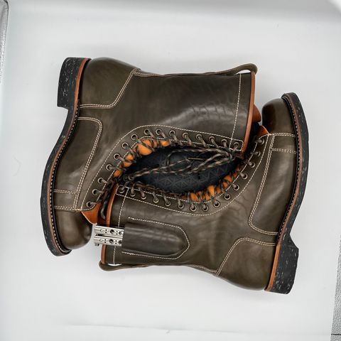 Willie's Handmade Boots Pioneer Lace To Toe in Maryam Olive Horsebutt