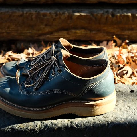 View photo of White's Oxford in Horween Navy Chromexcel