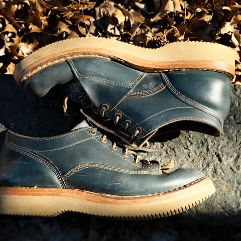 View photo of White's Oxford in Horween Navy Chromexcel