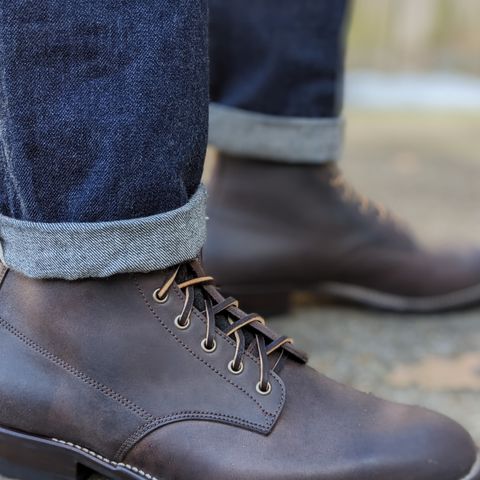 View photo of NF Bootmaker Belmont Boot in Maryam 1071 Rovescio Sego Waxed Horsebutt Roughout