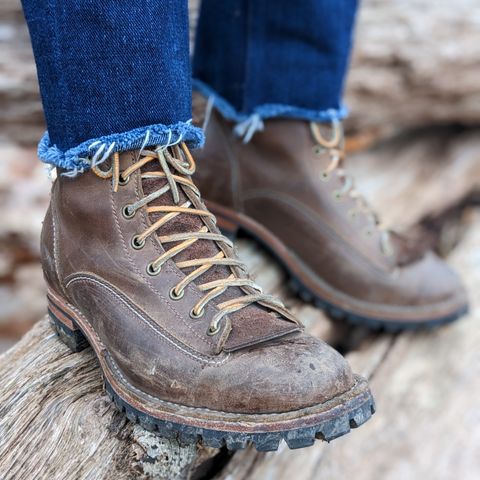 View photo of Willie's Handmade Boots V3 Workboot in Horween Natural Rowdy