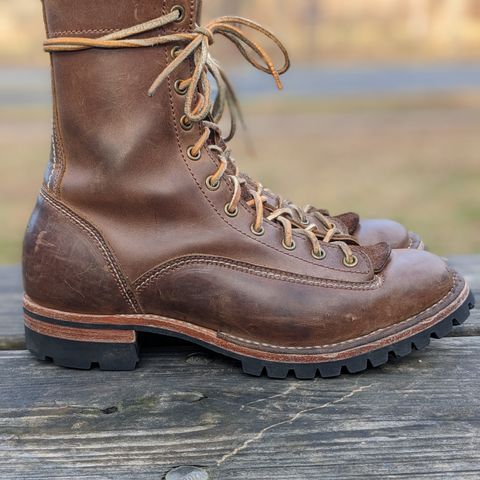 View photo of Willie's Handmade Boots V3 Workboot in Horween Natural Rowdy