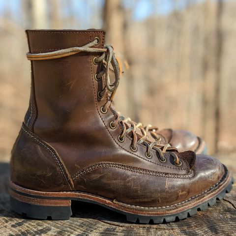 View photo of Willie's Handmade Boots V3 Workboot in Horween Natural Rowdy