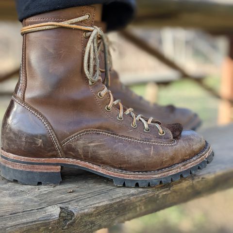 View photo of Willie's Handmade Boots V3 Workboot in Horween Natural Rowdy