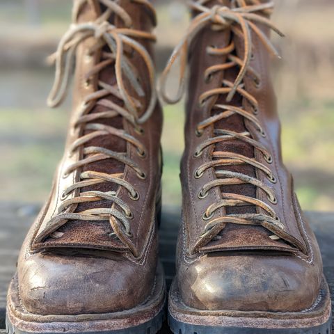 View photo of Willie's Handmade Boots V3 Workboot in Horween Natural Rowdy