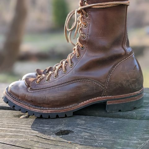 View photo of Willie's Handmade Boots V3 Workboot in Horween Natural Rowdy