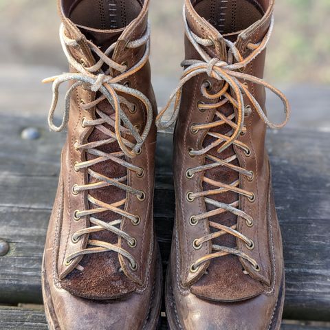 View photo of Willie's Handmade Boots V3 Workboot in Horween Natural Rowdy