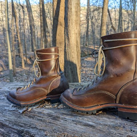 View photo of Willie's Handmade Boots V3 Workboot in Horween Natural Rowdy