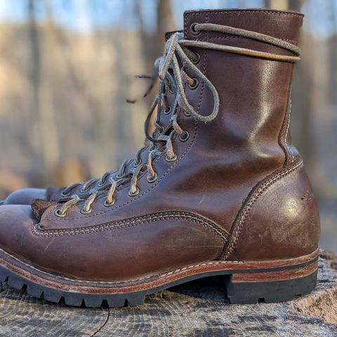 View photo of Willie's Handmade Boots V3 Workboot in Horween Natural Rowdy