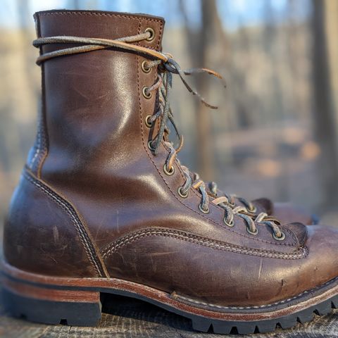 View photo of Willie's Handmade Boots V3 Workboot in Horween Natural Rowdy