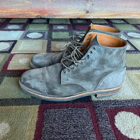 View photo of Viberg Service Boot BCT in C.F. Stead Thyme Janus Calf Suede