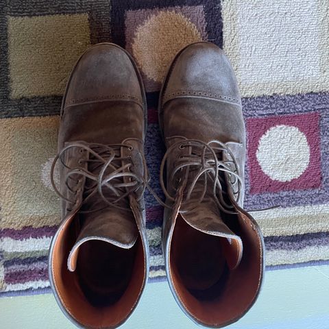 View photo of Viberg Service Boot BCT in C.F. Stead Thyme Janus Calf Suede