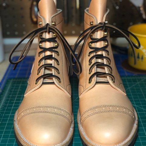 M.F. Boot Co Service Boot in Sepici Tumbled Waxed Natural Veg Tan