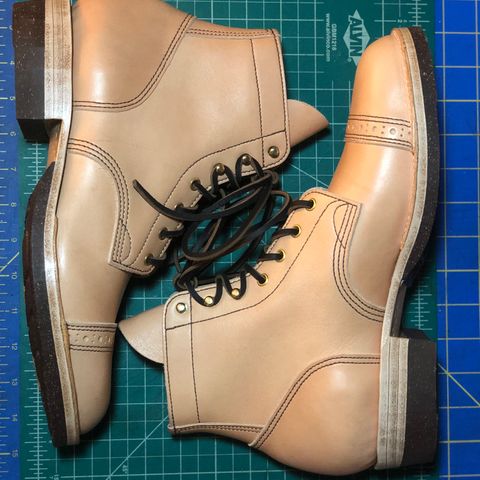 M.F. Boot Co Service Boot in Sepici Tumbled Waxed Natural Veg Tan