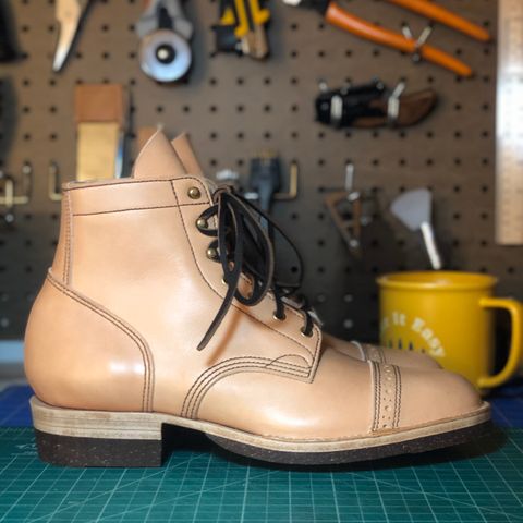 M.F. Boot Co Service Boot in Sepici Tumbled Waxed Natural Veg Tan
