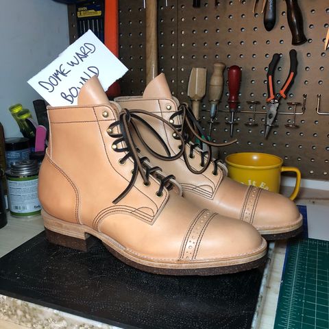 M.F. Boot Co Service Boot in Sepici Tumbled Waxed Natural Veg Tan