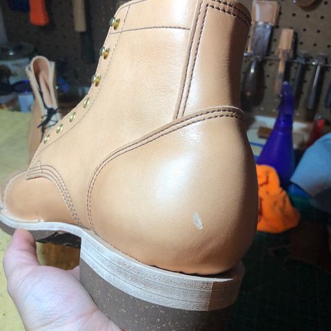 M.F. Boot Co Service Boot in Sepici Tumbled Waxed Natural Veg Tan