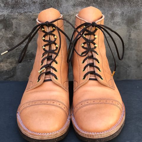 M.F. Boot Co Service Boot in Sepici Tumbled Waxed Natural Veg Tan
