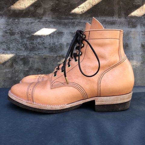 M.F. Boot Co Service Boot in Sepici Tumbled Waxed Natural Veg Tan