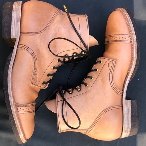 M.F. Boot Co Service Boot in Sepici Tumbled Waxed Natural Veg Tan