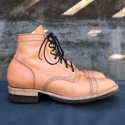 M.F. Boot Co Service Boot in Sepici Tumbled Waxed Natural Veg Tan