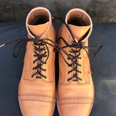 M.F. Boot Co Service Boot in Sepici Tumbled Waxed Natural Veg Tan
