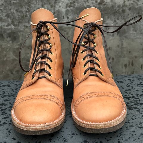 M.F. Boot Co Service Boot in Sepici Tumbled Waxed Natural Veg Tan