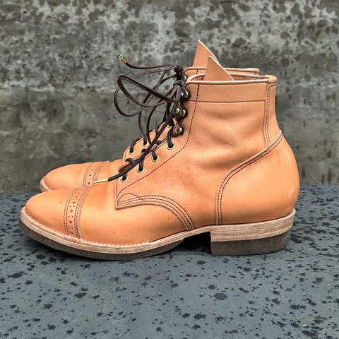 M.F. Boot Co Service Boot in Sepici Tumbled Waxed Natural Veg Tan