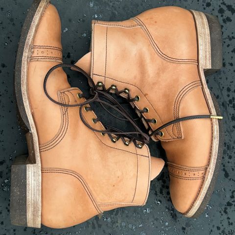 M.F. Boot Co Service Boot in Sepici Tumbled Waxed Natural Veg Tan