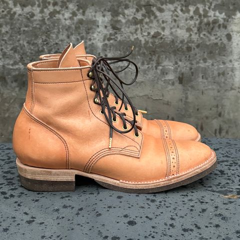 View photo of M.F. Boot Co Service Boot in Sepici Tumbled Waxed Natural Veg Tan