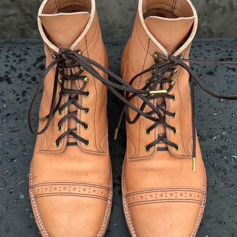 M.F. Boot Co Service Boot in Sepici Tumbled Waxed Natural Veg Tan