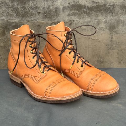 View photo of M.F. Boot Co Service Boot in Sepici Tumbled Waxed Natural Veg Tan