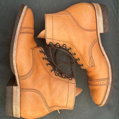 View photo of M.F. Boot Co Service Boot in Sepici Tumbled Waxed Natural Veg Tan