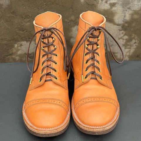 View photo of M.F. Boot Co Service Boot in Sepici Tumbled Waxed Natural Veg Tan