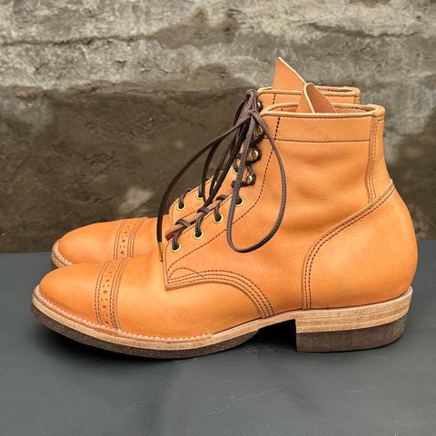 View photo of M.F. Boot Co Service Boot in Sepici Tumbled Waxed Natural Veg Tan