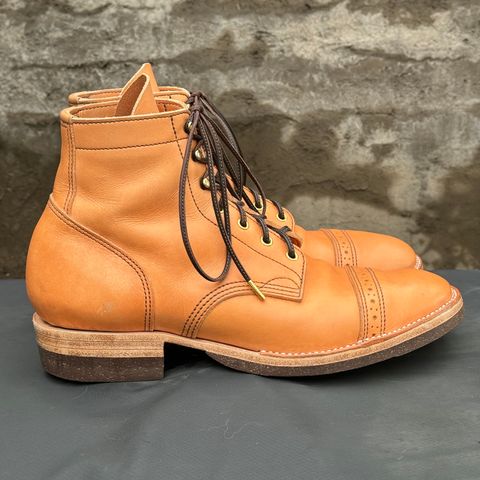 View photo of M.F. Boot Co Service Boot in Sepici Tumbled Waxed Natural Veg Tan