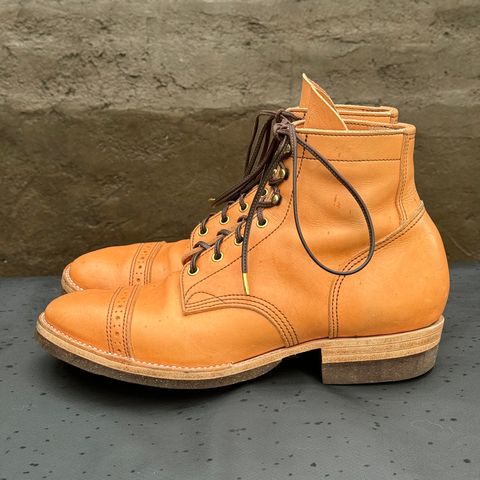 View photo of M.F. Boot Co Service Boot in Sepici Tumbled Waxed Natural Veg Tan