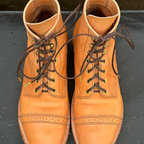 View photo of M.F. Boot Co Service Boot in Sepici Tumbled Waxed Natural Veg Tan