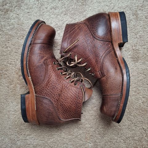 View photo of Viberg Service Boot in Horween Olive Tanned