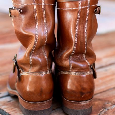 Willie's Handmade Boots Engineer in Maryam Natural Horsebutt