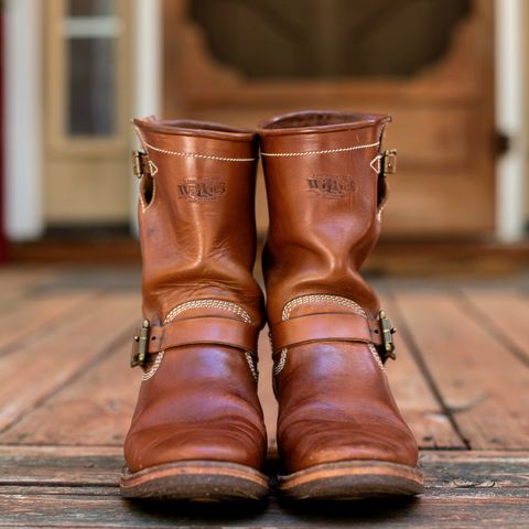 Willie's Handmade Boots Engineer in Maryam Natural Horsebutt