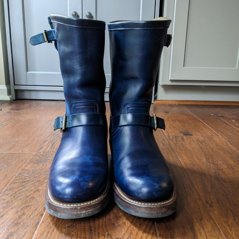 View photo of Motor Engineer Boots in Horween Natural Chromexcel