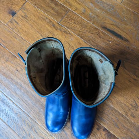 View photo of Motor Engineer Boots in Horween Natural Chromexcel