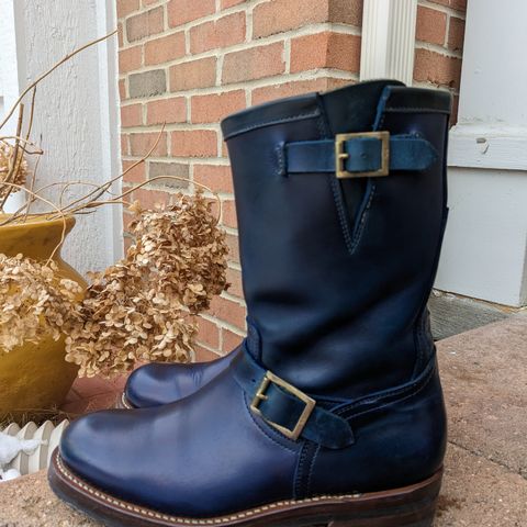 View photo of Motor Engineer Boots in Horween Natural Chromexcel