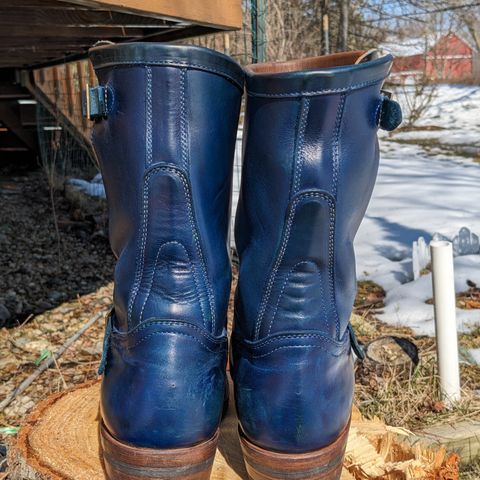 View photo of Motor Engineer Boots in Horween Natural Chromexcel