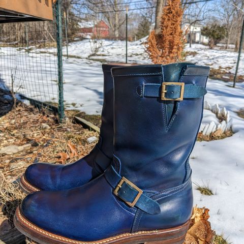 View photo of Motor Engineer Boots in Horween Natural Chromexcel