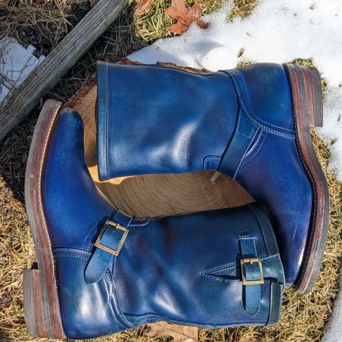 View photo of Motor Engineer Boots in Horween Natural Chromexcel