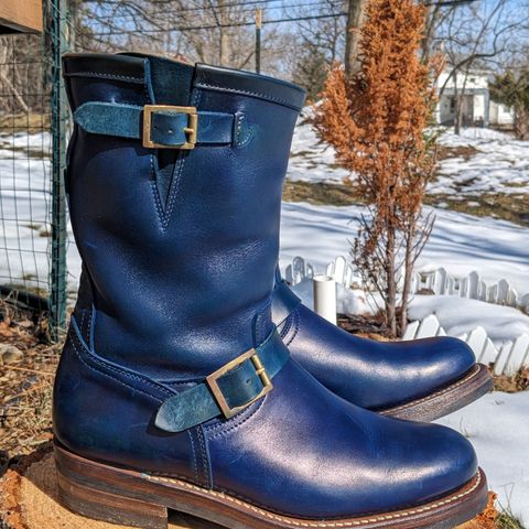 View photo of Motor Engineer Boots in Horween Natural Chromexcel